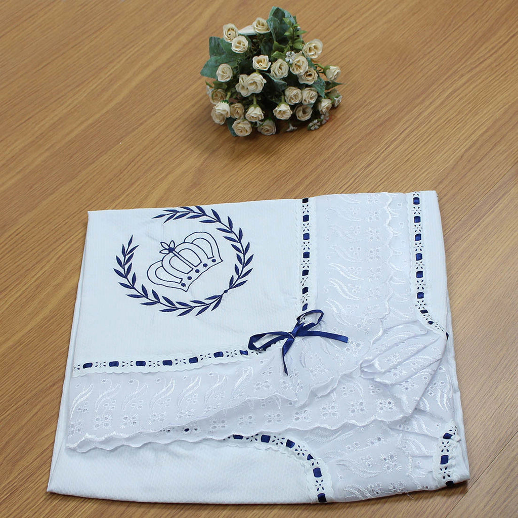 MANTA DE PIQUET C/ LASIE 100% ALGODÃO - REALEZA MARINHO