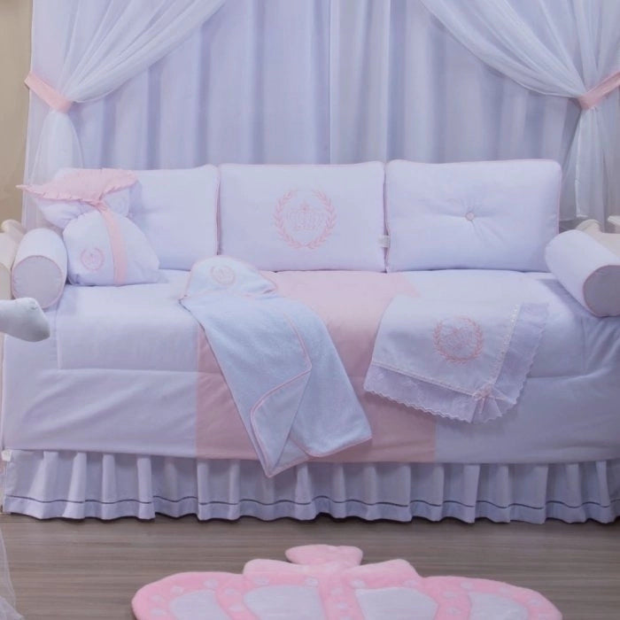 KIT BICAMA 06 PÇS 100% ALG. - REALEZA ROSA