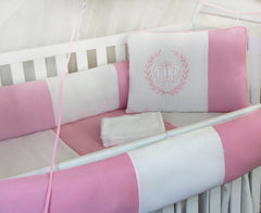 KIT KIDS COM MOSQUITEIRO COMUM 07 PEÇAS - REALEZA ROSA