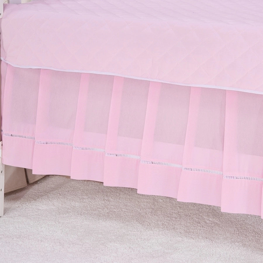 Saia de Berço Americano Ponto Palito Microfibra - Rosa