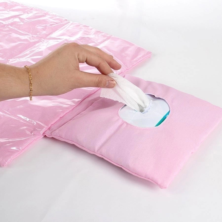 Trocador portátil plastificado - rosa