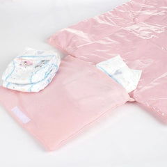 Trocador portátil plastificado - rosa bebê