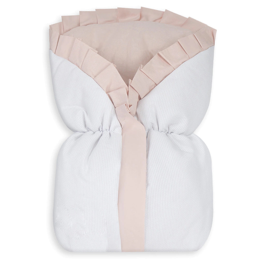 SACO DE BEBÊ - ROSA COM BRANCO