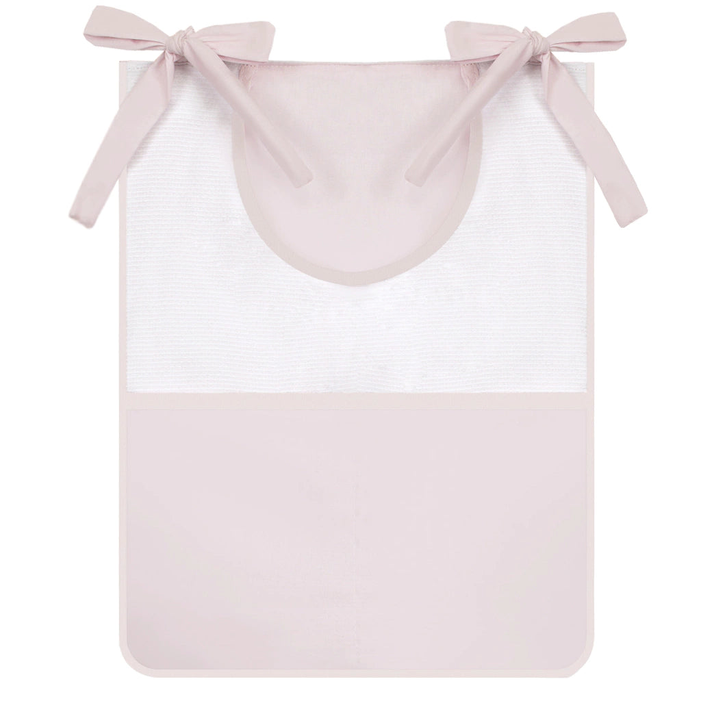 PORTA TRECO INDIVIDUAL - ROSA COM BRANCO