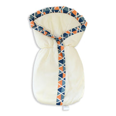 SACO DE BEBÊ - LOSANGO MARINHO COM LARANJA E BRANCO
