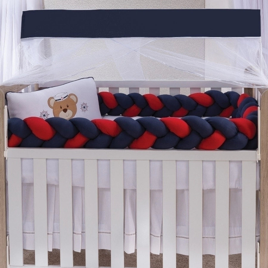 KIT BERÇO SLIM 08 PEÇAS 100% ALGODÃO - MARINHEIRO