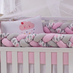 KIT BERÇO SLIM 08 PEÇAS 100% ALGODÃO - NUVEM ROSA