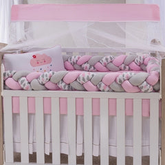 KIT BERÇO SLIM 08 PEÇAS 100% ALGODÃO - NUVEM ROSA