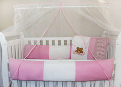 KIT KIDS COM MOSQUITEIRO COMUM 07 PEÇAS - SONINHO ROSA