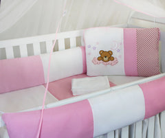 KIT KIDS COM MOSQUITEIRO COMUM 07 PEÇAS - SONINHO ROSA