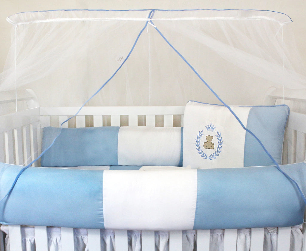 KIT KIDS COM MOSQUITEIRO COMUM 07 PEÇAS - THED AZUL