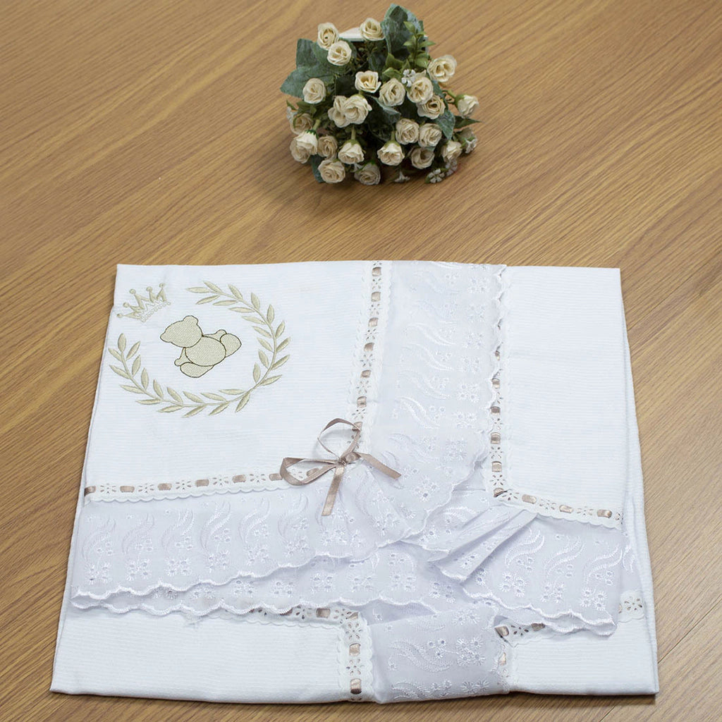 MANTA DE PIQUET C/ LASIE 100% ALGODÃO - THED CAQUI