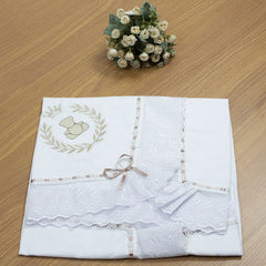 MANTA DE PIQUET C/ LASIE 100% ALGODÃO - THED CAQUI