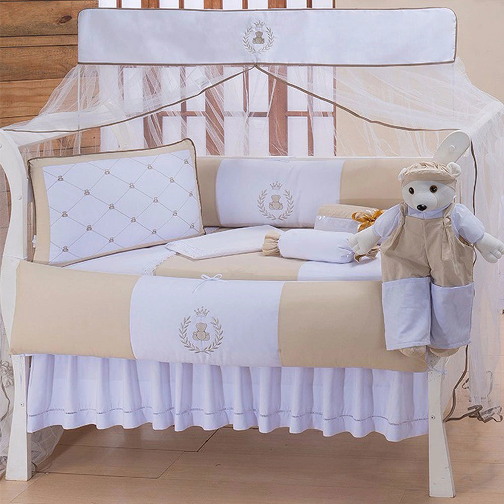 KIT DE BERÇO GLAMOUR 09 PEÇAS - THED CAQUI