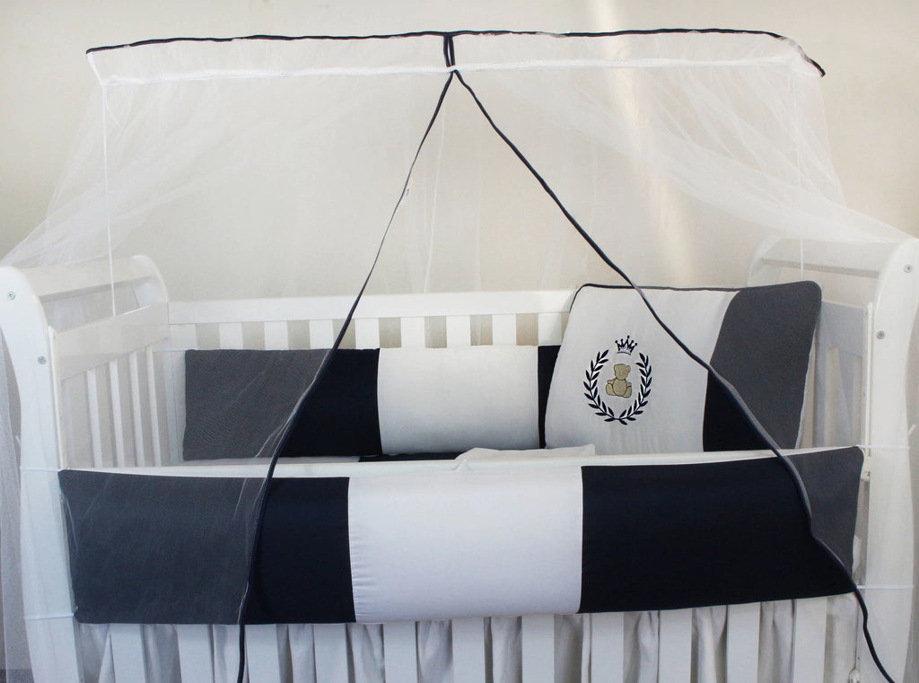 KIT KIDS COM MOSQUITEIRO COMUM 07 PEÇAS - THED AZUL MARINHO