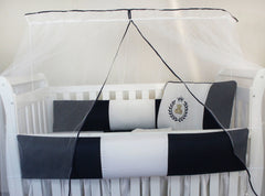 KIT KIDS COM MOSQUITEIRO COMUM 07 PEÇAS - THED AZUL MARINHO