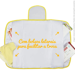 TROCADOR PORTÁTIL C/ BOLSOS - CHEVRON AMARELO