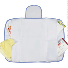 TROCADOR PORTÁTIL C/ BOLSOS - CHUVA DE BENÇÃO AZUL