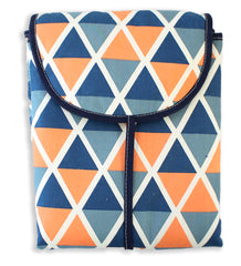 TROCADOR PORTÁTIL C/ BOLSOS - LOSANGO MARINHO COM LARANJA