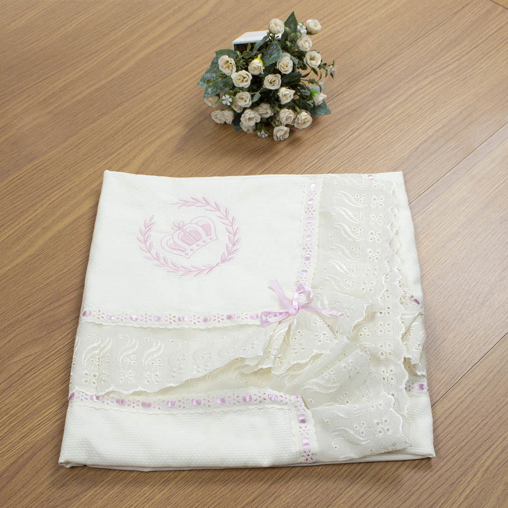 MANTA DE PIQUET C/ LASIE 100% ALGODÃO - URSA REALEZA FLORAL