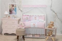 Kit mini berço padrão 08 peças - ursinha butterfly