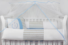 KIT DE BERÇO KID´S - URSINHO CHEVRON AZUL