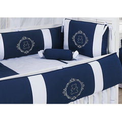 KIT DE BERÇO GLAMOUR 09 PEÇAS - URSO ARABESCO BRANCO