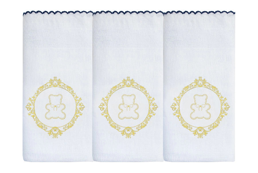 FRALDA DE OMBRO - URSO ARABESCO DOURADO