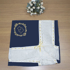 MANTA DE PIQUET C/ LASIE 100% ALGODÃO - URSO ARABESCO DOURADO