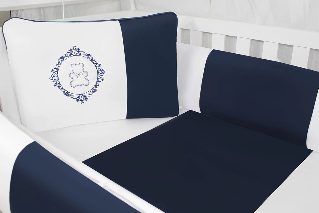 KIT DE BERÇO KID´S - URSO ARABESCO MARINHO