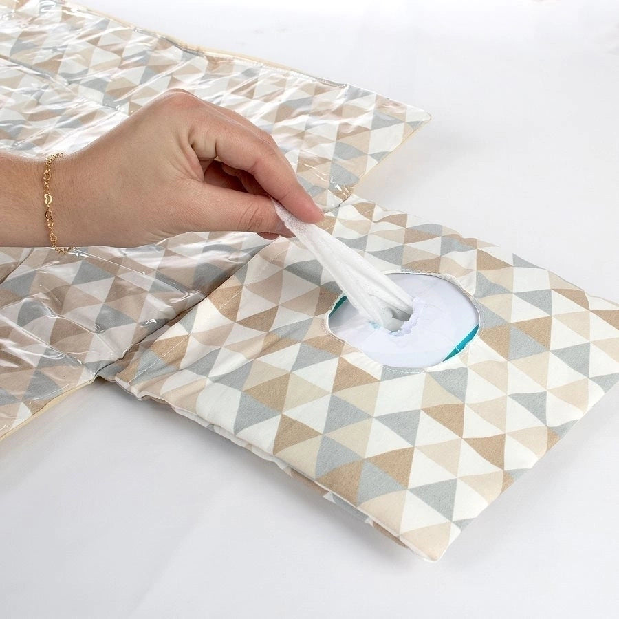 Trocador portátil plastificado - urso triangulo bege