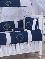 KIT MINI BERÇO GLAMOUR 09 PEÇAS 100% ALGODÃO - URSO ARABESCO COM BRANCO